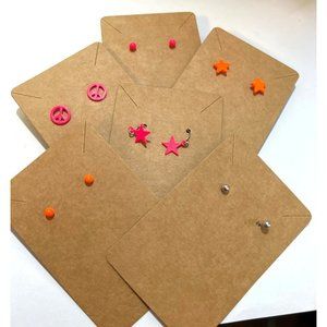 Brand New!  Six Pairs of Petite Metal Neon Earrings -- 6 Pairs